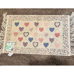 New Vintage Home‎ Style Country Hearts Cotton Throw Rug 20.5"x40" Skid Resistant